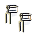 Jogo Cocho - Argola Dupla Laminado - Cor Marfim Branco
