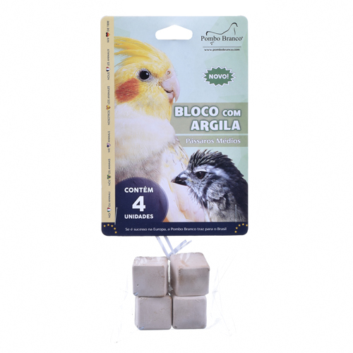 Bloco com Argila - Carvão - Pássaros Médios - 40g - imagem 1