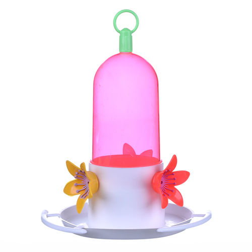 Bebedouro Beija-Flor Ecológico com Poleiro sem Chapéu - Rosa - imagem 1