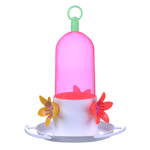 Bebedouro Beija-Flor Ecológico com Poleiro sem Chapéu - Rosa