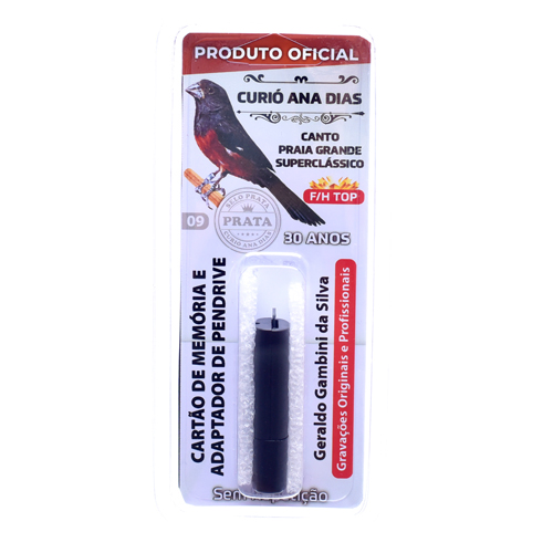 Cartão de Memória com Adaptador para Pendrive Canto do Curió Ana Dias - Selo Prata Sem Repetição - imagem 1