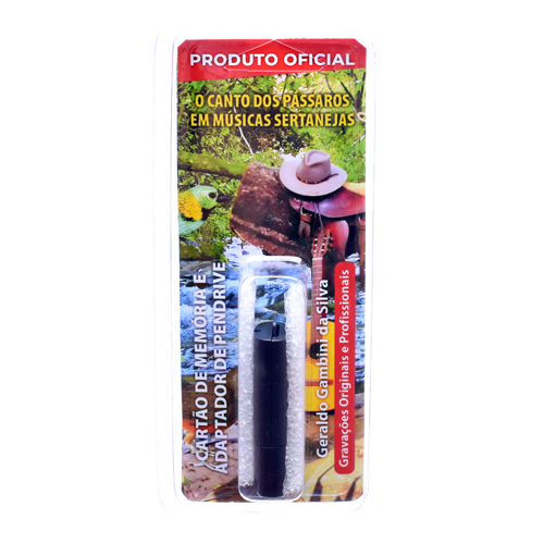 Cartão de Memória com Adaptador para Pendrive O canto dos Pássaros em Músicas Sertanejas - imagem 1