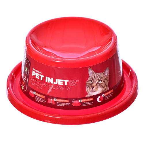Comedouro Postura Correta para Gatos - Vermelho - imagem 1