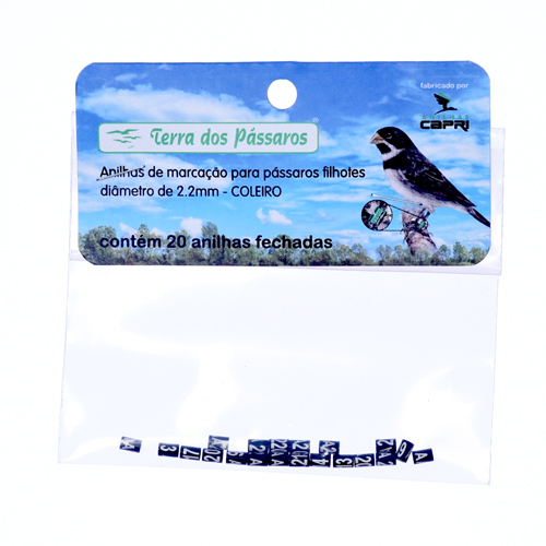 Anilhas Fechadas para Marcação - 2.2 mm - Coleiro - 20 un. - Preta - imagem 1