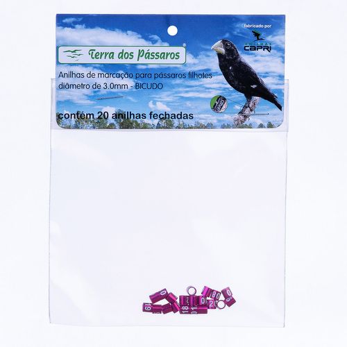 Anilhas Fechadas para Marcação - 3.0 mm - Bicudo - 20 un. - Rosa - imagem 1