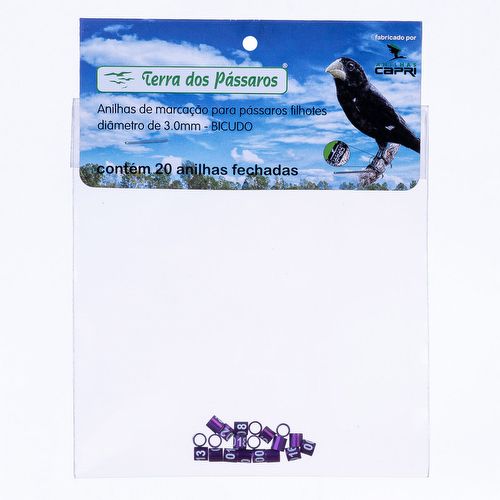 Anilhas Fechadas para Marcação - 3.0 mm - Bicudo - 20 un. - Violeta - imagem 1