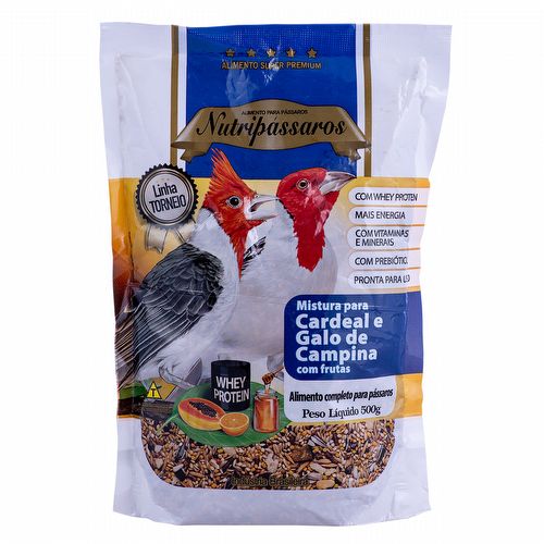 Nutripássaros - Mistura Cardeal e Galo de Campina C/ Frutas - Torneio - 500g - imagem 1
