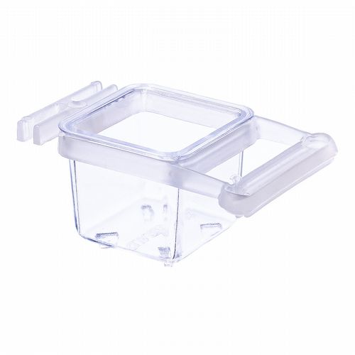 Porta Vitamina Quadrado com Poleiro Pequeno - Cristal - imagem 1