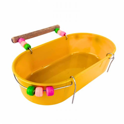 Banheira Grande Cônica Decorada com Poleiro - Amarelo - imagem 1