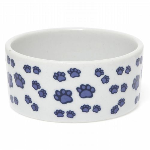 Comedouro Decorado Pequeno - Patinhas - Azul - imagem 1
