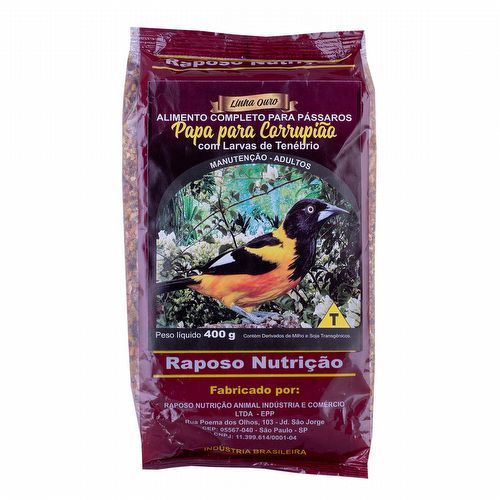Raposo - Papa para Corrupião C/ Larvas de Tenébrio - Linha Ouro - 400g - imagem 1