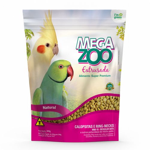 Megazoo - Calopsitas Ring Necks - MM15 - Natural - Regular Bits - 300g - imagem 1