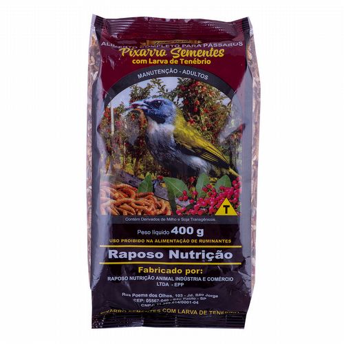 Raposo - Pixarro Sementes C/ Larva de Tenébrio - Linha Ouro - 400g - imagem 1