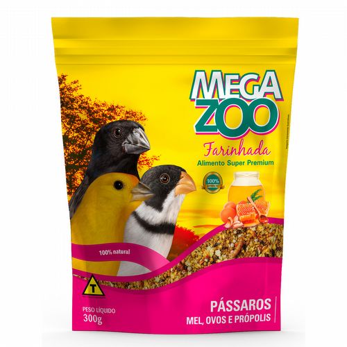 Megazoo - Farinhada Pássaros Mel - Ovos e Propólis - 300g - imagem 1