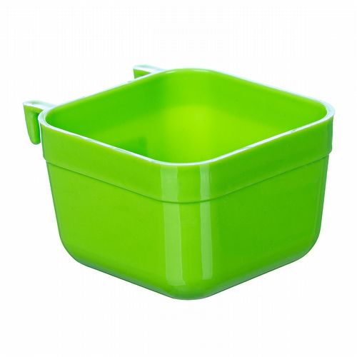 Caneca Plástica Quadrada para Canto de Gaiola com Gancho - 200ml - imagem 1