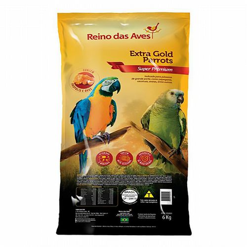 Reino das Aves - Extra Gold - Parrots - 6kg - imagem 1