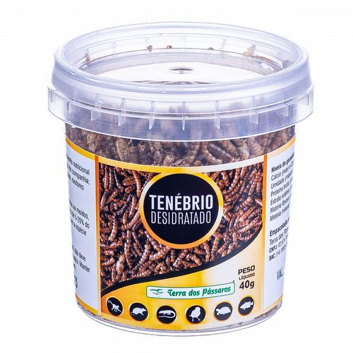 Tenébrio Comum Desidratado - Pequeno - Pote de 40g - imagem 1