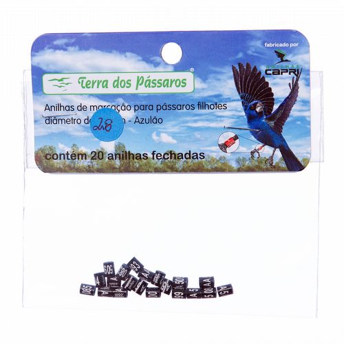 Anilhas Fechadas para Marcação - 2.8 mm - Azulão - Canário da Terra - 20 un. - Preto - imagem 1