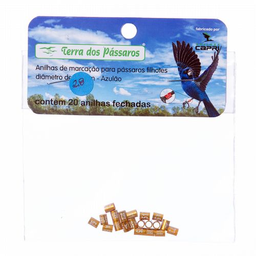 Anilhas Fechadas para Marcação - 2.8 mm - Azulão - Canário da Terra - 20 un. - Dourado - imagem 1