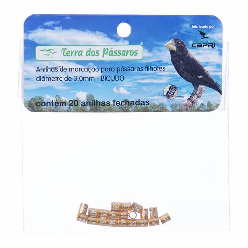 Anilhas Fechadas para Marcação - 3.0 mm - Bicudo - 20 un. - Dourado - imagem 1