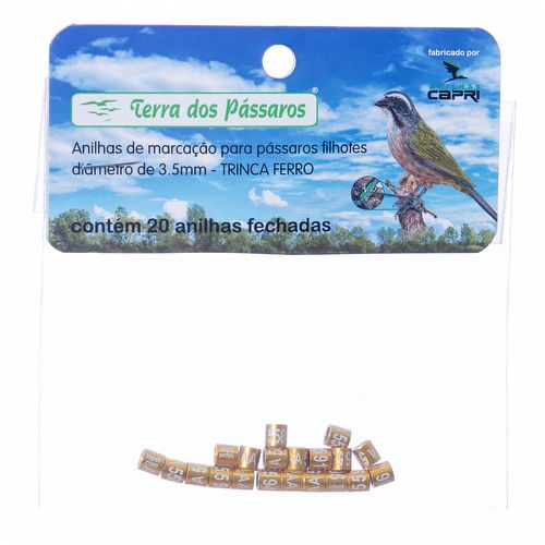Anilhas Fechadas para Marcação - 3.5 mm - Trinca Ferro - 20 un. - Dourado - imagem 1