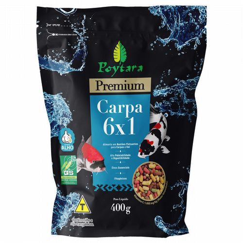 Ração para Carpa 6x1 - Poytara - 400g - imagem 1