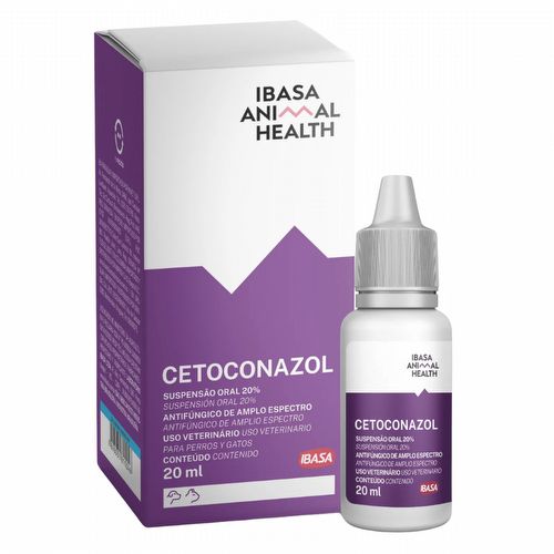 Cetoconazol 20% Ibasa 20ml - Suspenção Oral Antifúngico para Cães e Gatos - imagem 1
