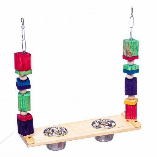 Balanço e Comedouro Duplo - para Pássaros - imagem 1