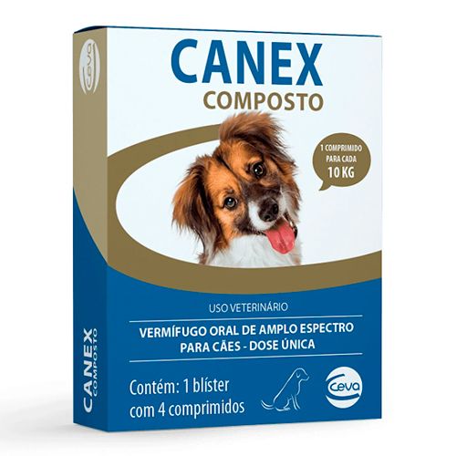 Vermífugo Canex Composto - 10 kg - 4 comprimidos - imagem 1