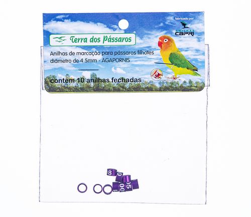 Anilhas Fechadas para Marcação - 4.5 mm - Agapornis - 10 un. - Violeta - imagem 1