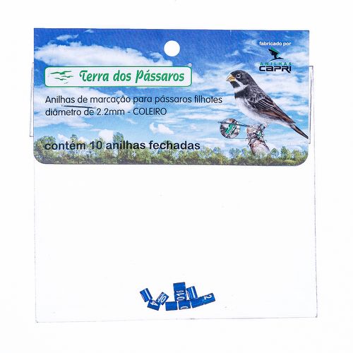 Anilhas Fechadas para Marcação - 2.2 mm - Coleiro - 10 un. - Azul Escuro - imagem 1