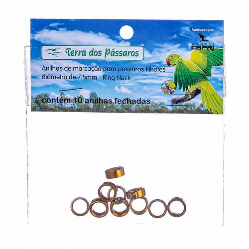 Anilhas Fechadas para Marcação - 7.5 mm - Ring Neck - 10 un. - Dourado - imagem 1
