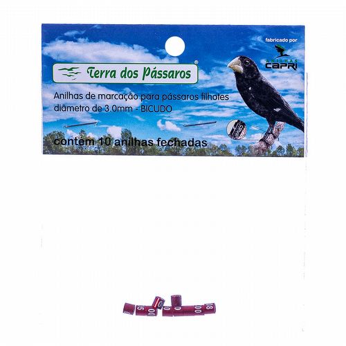 Anilhas Fechadas para Marcação - 3.0 mm - Bicudo - 10 un. - Vermelho - imagem 1