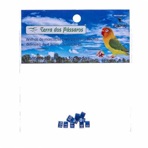 Anilhas Fechadas para Marcação - 4.5 mm - Agapornis - 10 un. - Azul Escuro - imagem 1