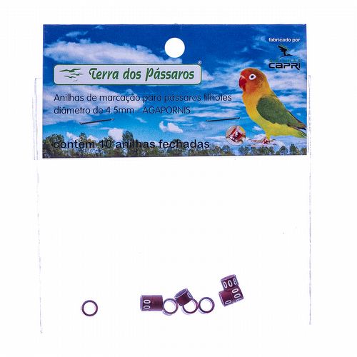 Anilhas Fechadas para Marcação - 4.5 mm - Agapornis - 10 un. - Vermelho - imagem 1