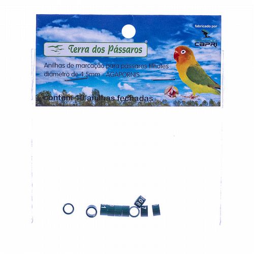 Anilhas Fechadas para Marcação - 4.5 mm - Agapornis - 10 un. - Verde Escuro - imagem 1
