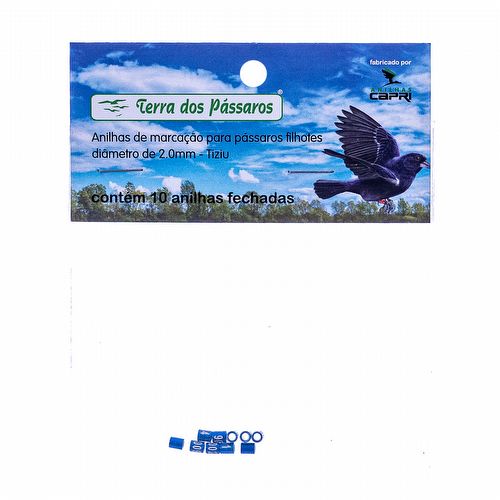 Anilhas Fechadas para Marcação - 2.0 mm - Tiziu - 10 un. - Azul Escuro - imagem 1