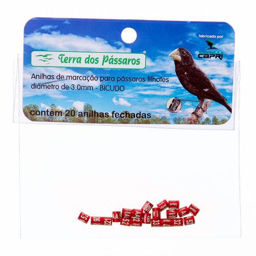 Anilhas Fechadas para Marcação - 3.0 mm - Bicudo - 20 un. - Vermelho - imagem 1