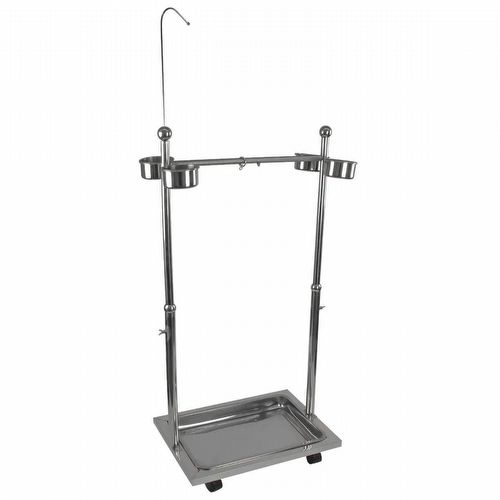 Poleiro Móvel Aço Inox - Com 4 Comedouros - imagem 1
