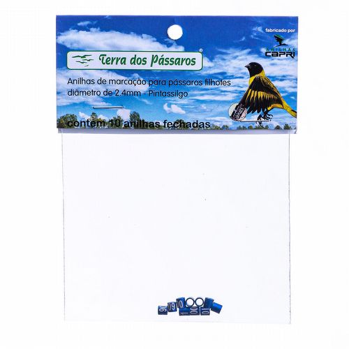 Anilhas Fechadas para Marcação - 2.4 mm - Pintassilgo - 10 un. - Azul Escuro - imagem 1