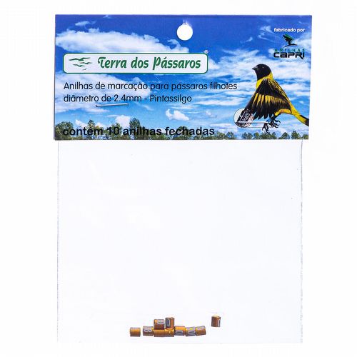 Anilhas Fechadas para Marcação - 2.4 mm - Pintassilgo - 10 un. - Dourado - imagem 1