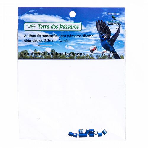 Anilhas Fechadas para Marcação - 2.8 mm - Azulão - Canário da Terra - 10 un. - Azul Escuro - imagem 1