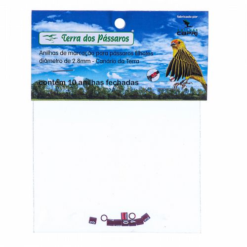 Anilhas Fechadas para Marcação - 2.8 mm - Azulão - Canário da Terra - 10 un. - Vermelho - imagem 1