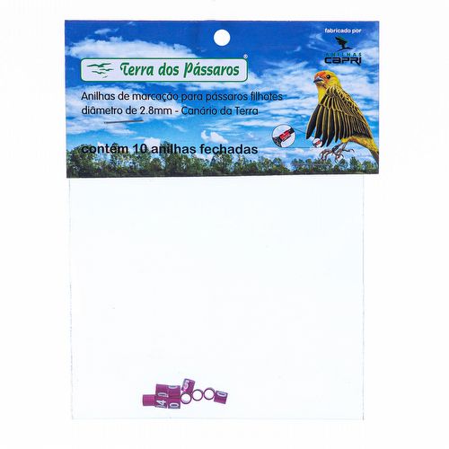 Anilhas Fechadas para Marcação - 2.8 mm - Azulão - Canário da Terra - 10 un. - Rosa - imagem 1