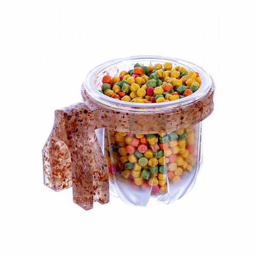 Porta Vitamina Rubi - Pequeno - Cristal com Presilha Madeira Clara - imagem 1