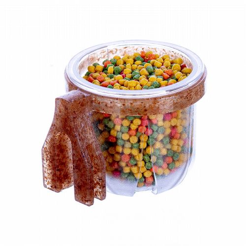 Porta Vitamina Rubi - Médio - Cristal com Presilha Madeira Clara - imagem 1