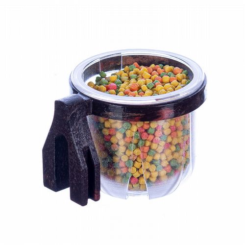Porta Vitamina Rubi - Médio - Cristal com Presilha Madeira Escura - imagem 1