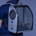 Mochila de viagem com Comedouro - Cinza - imagem 9