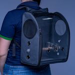 Mochila de viagem com Comedouro - Cinza Escuro - imagem 9