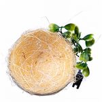 Ninho para Criação de Coleiro - Natural Sisal Com Folhas E Presilha - imagem 2